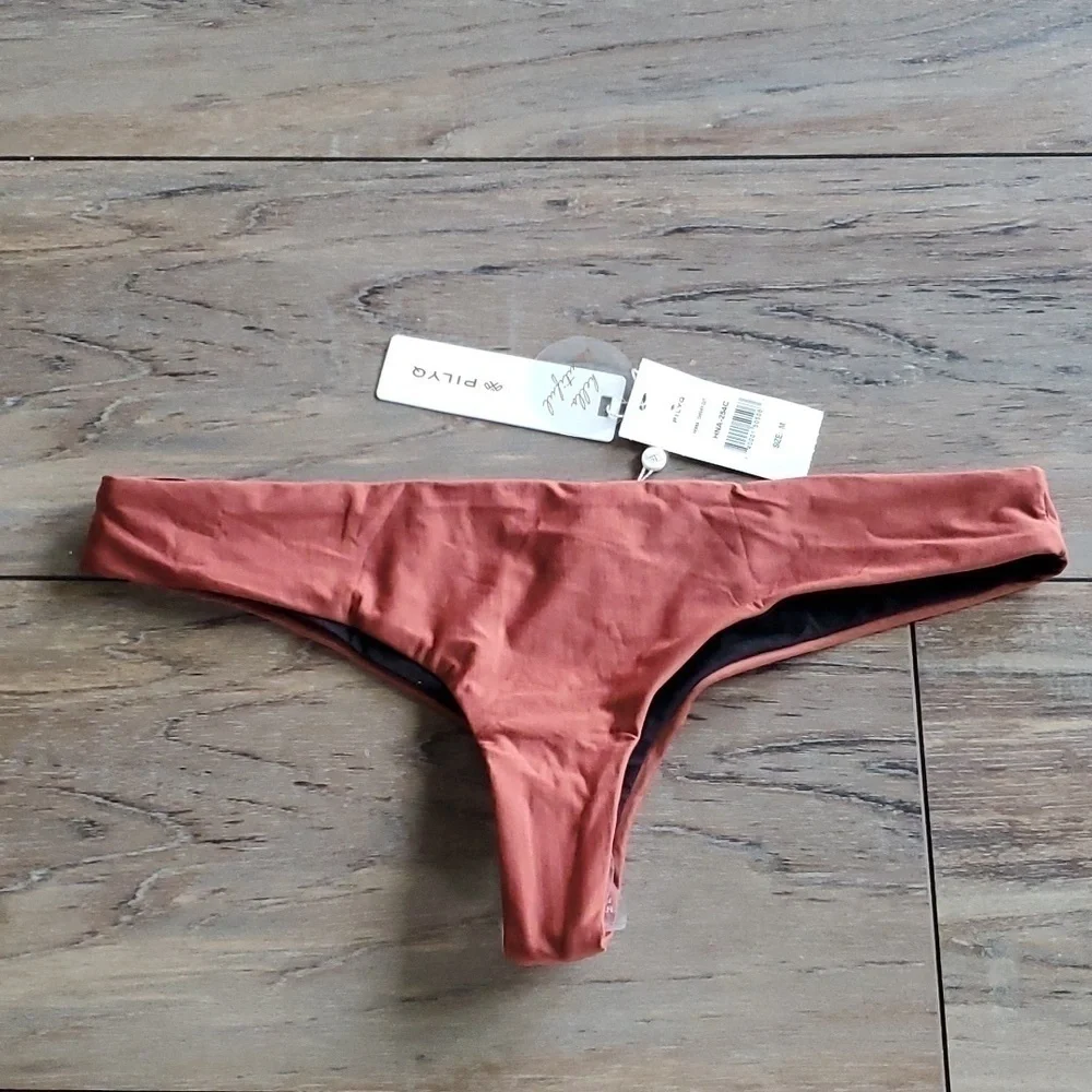 NWT Pilyq Womens Henna Cheeky Cut Bikini Swim Sz M